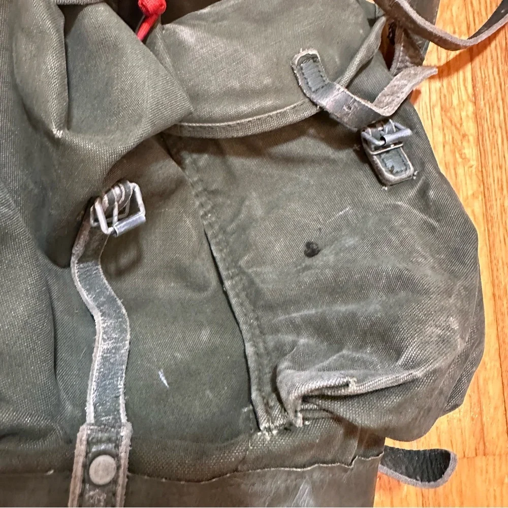 Deuter Augsburg Military Backpack, Leather + Canvas Vintage